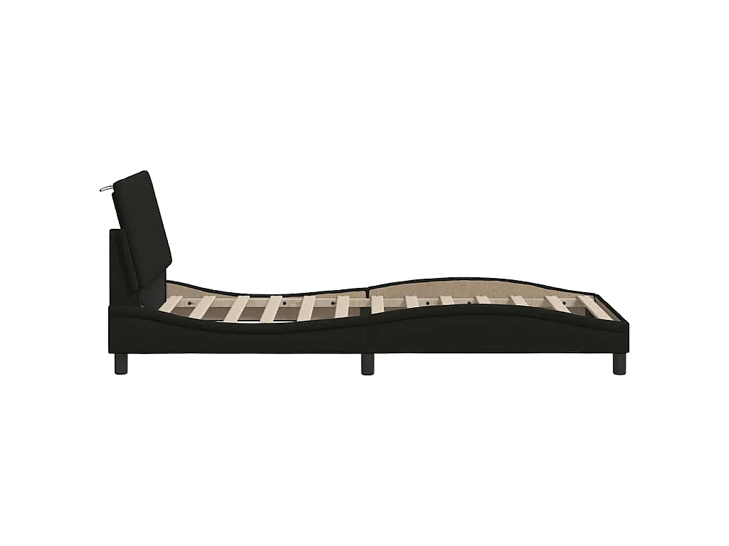 Giroletto senza Materasso Hanko Nero 80x200 cm Tessuto