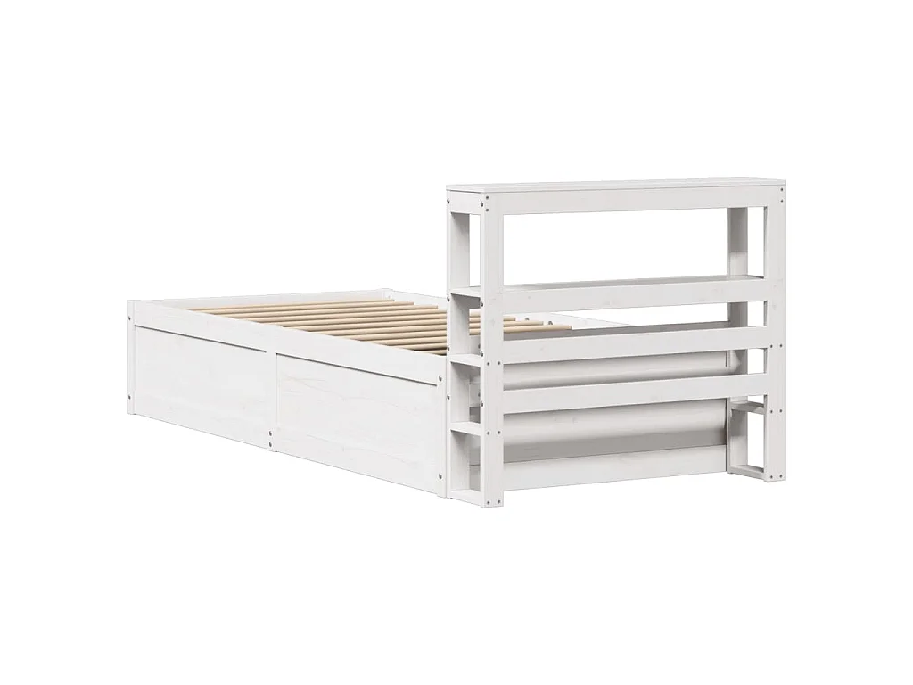 Estrutura cama c/ cabeceira 75x190 cm pinho maciço