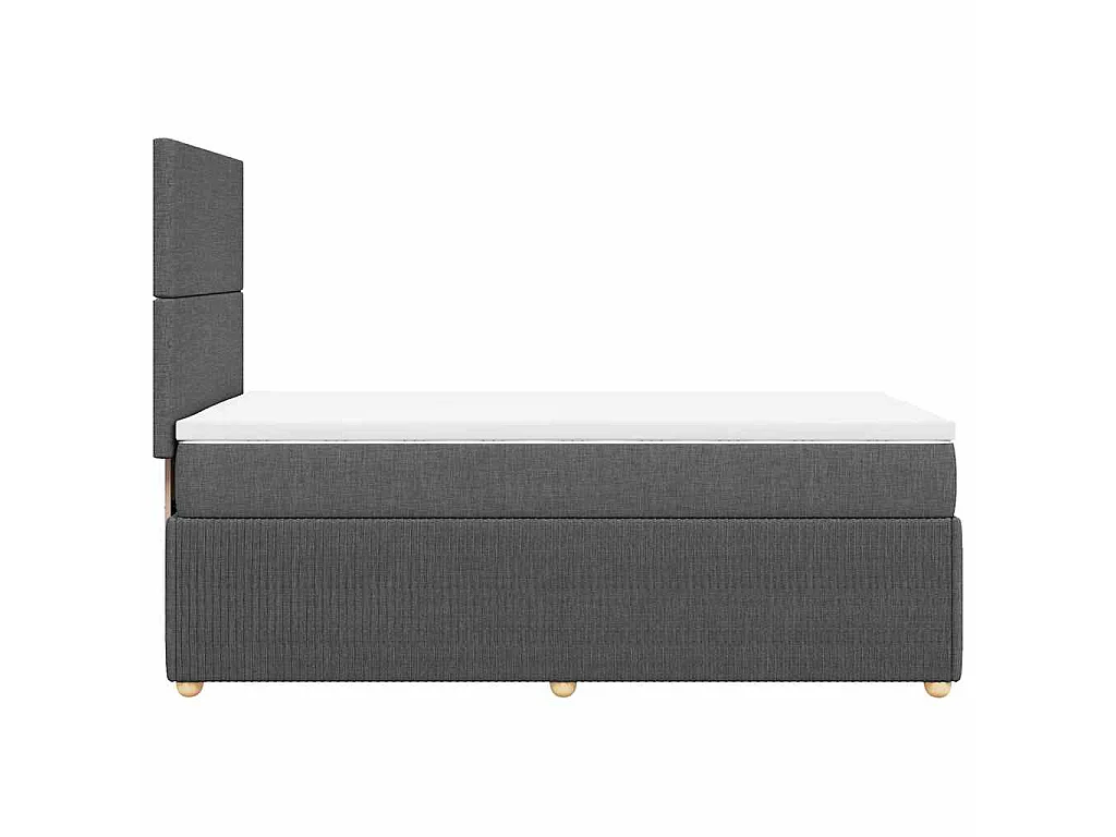 Cama box spring con colchón tela gris oscuro 80x200 cm