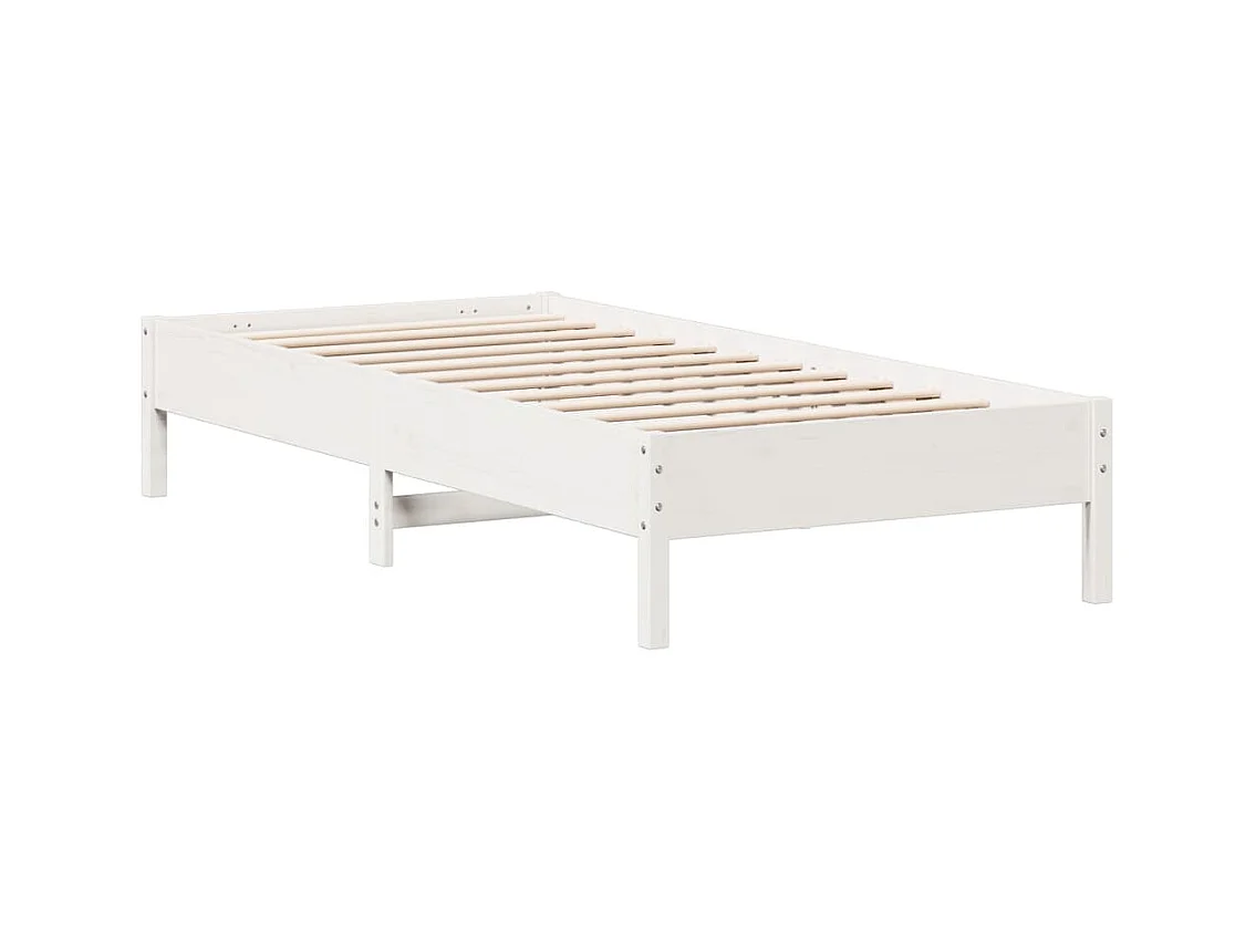 Bedframe zonder matras massief grenenhout wit 75x190 cm