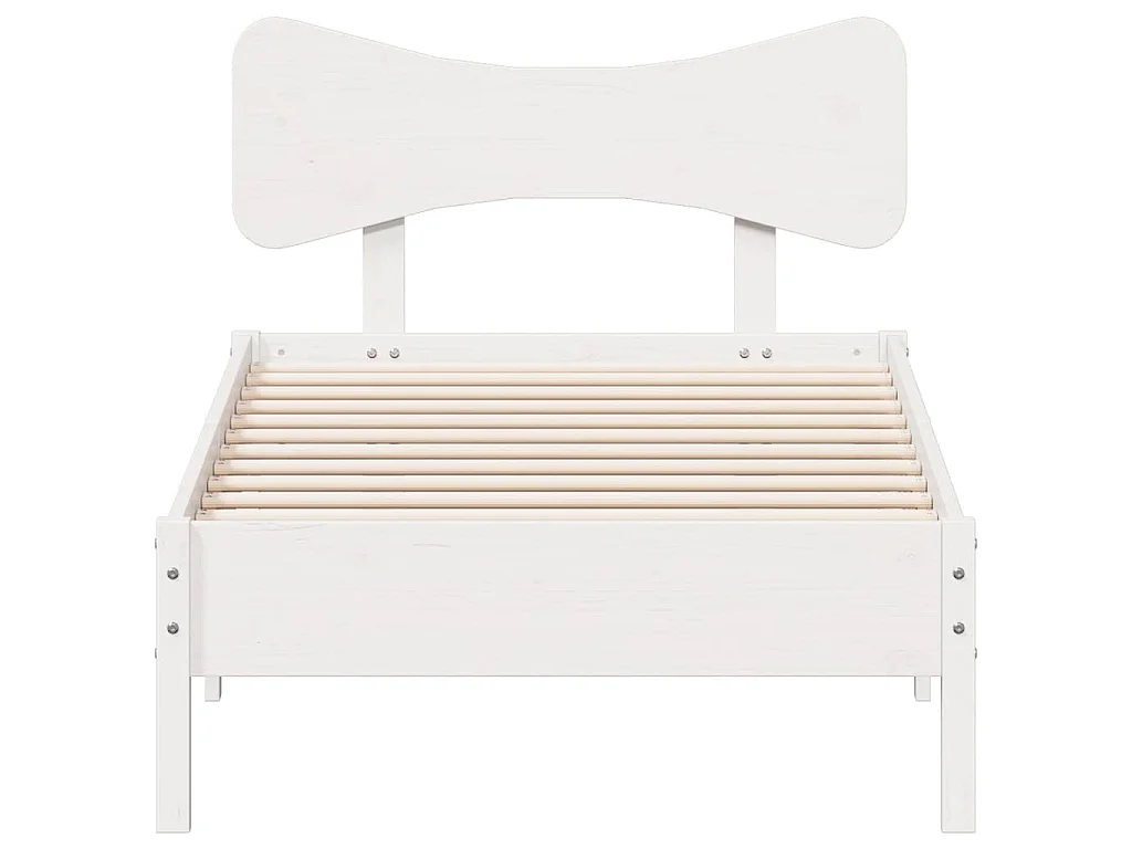 Bedframe zonder matras massief grenenhout wit 75x190 cm