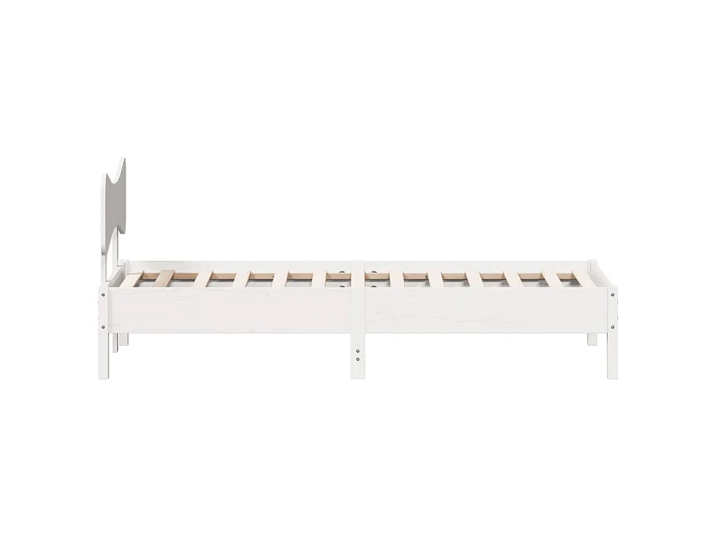 Bedframe zonder matras massief grenenhout wit 75x190 cm
