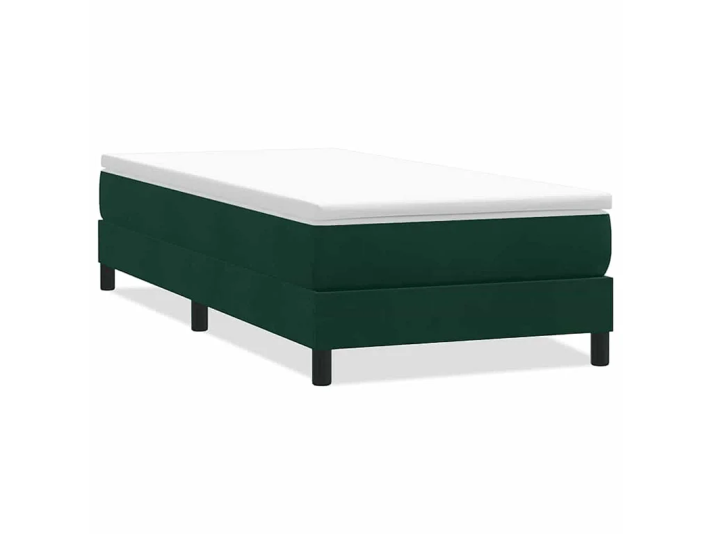 Boxspringbett ohne Matratze Dunkelgrün 80x210 cm Samt