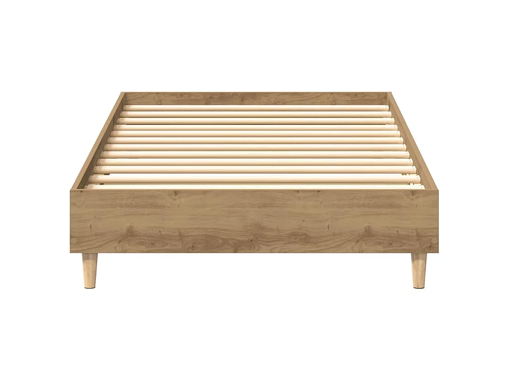Cadre de lit sans matelas chêne artisanal 75x190 cm