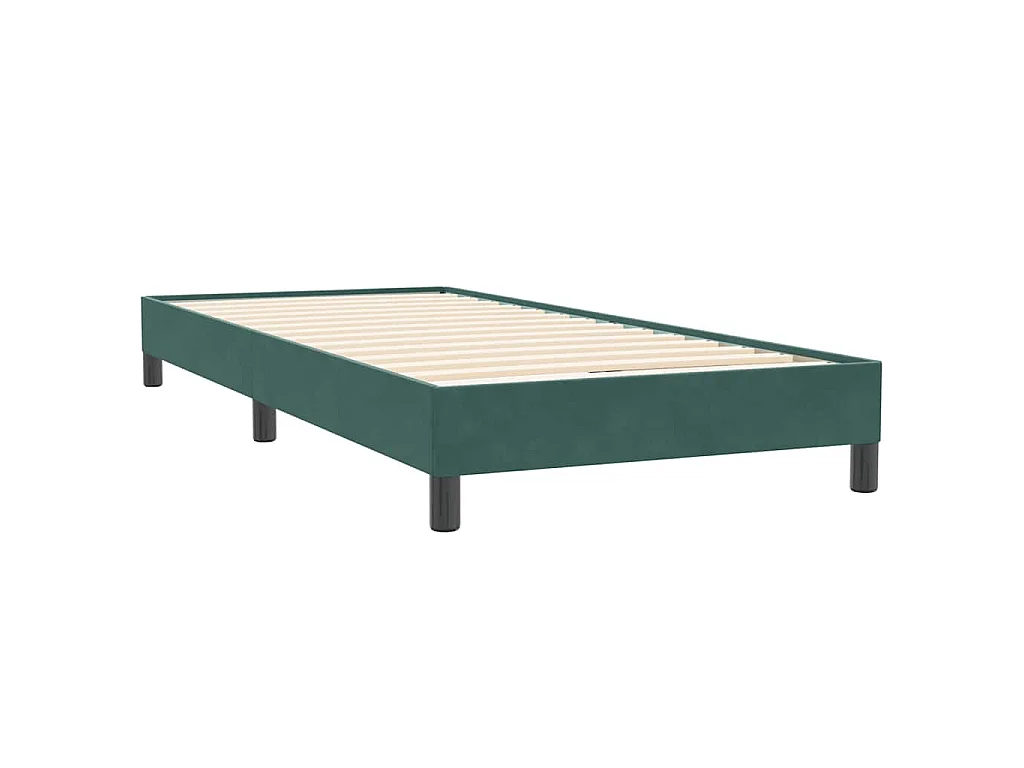 Giroletto a Molle con Materasso Verde Scuro 80x220 cm Velluto