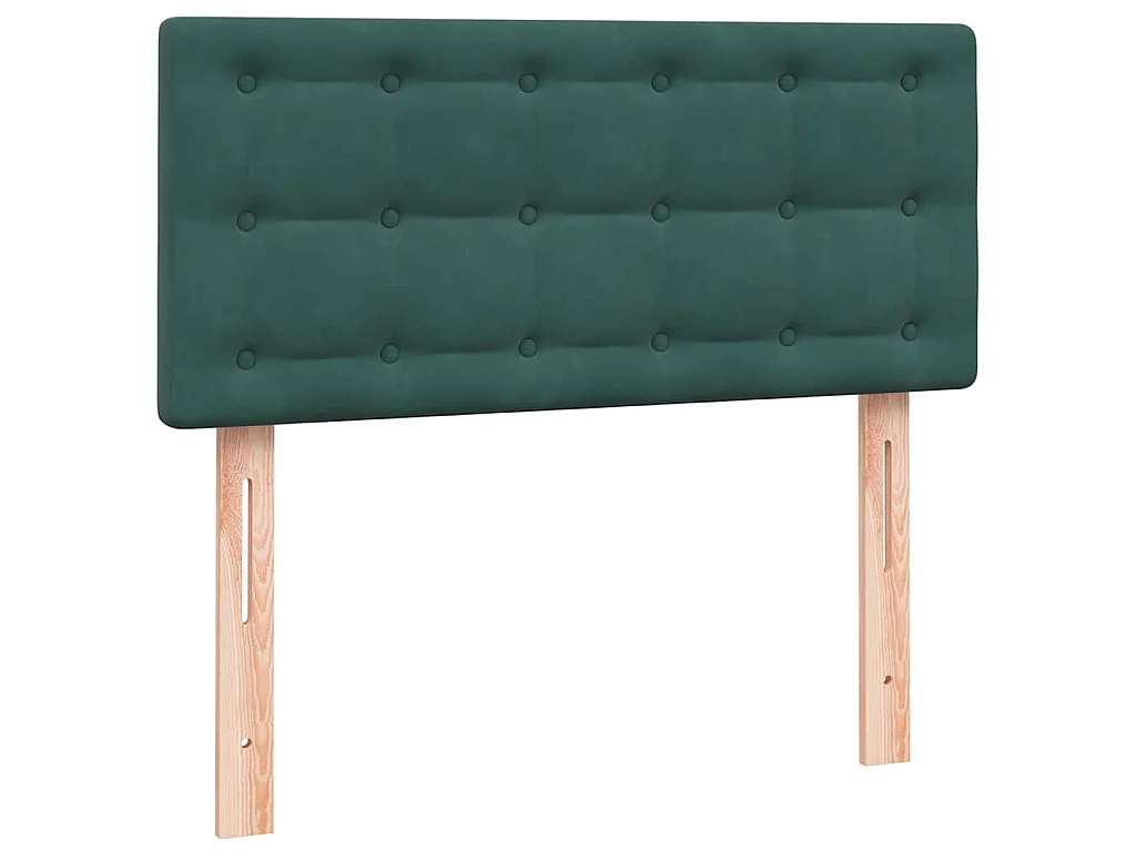 Giroletto a Molle con Materasso Verde Scuro 80x220 cm Velluto