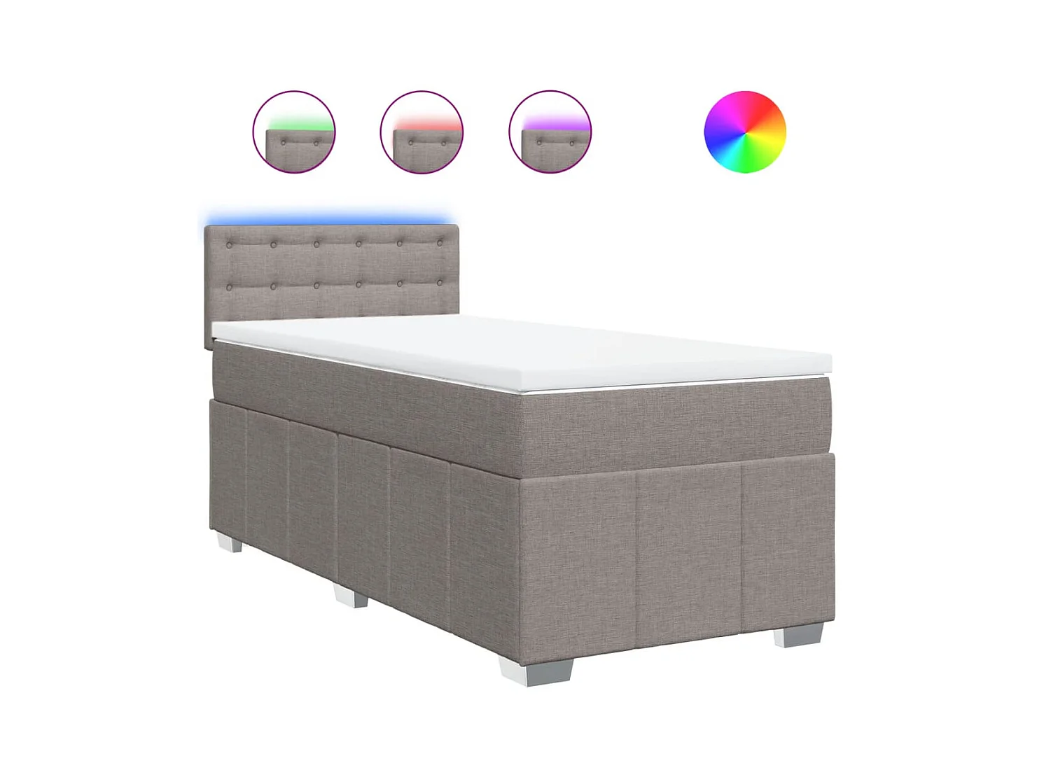 Giroletto a Molle con Materasso Tortora 80x200 cm inTessuto