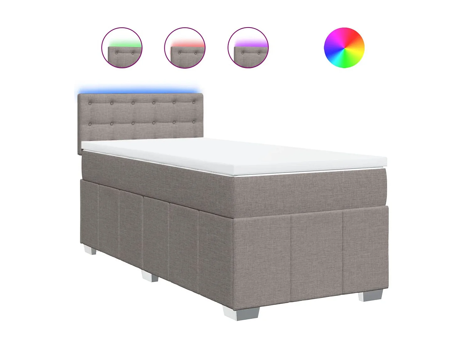 Boxspring met matras stof taupe 80x200 cm