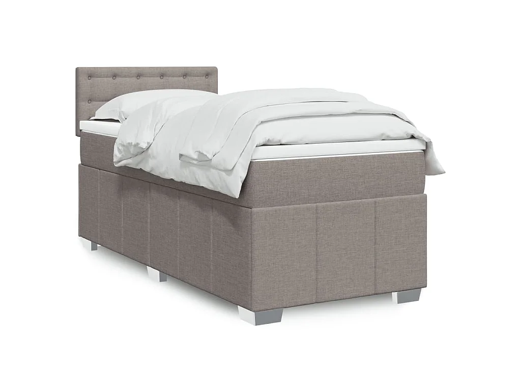 Sommier à lattes de lit avec matelas Taupe 80x200 cm Tissu