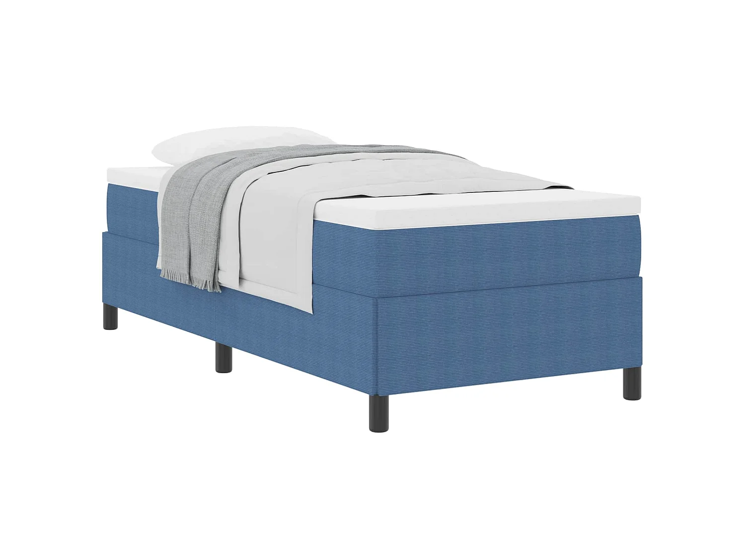 Cama tipo Box Spring Azul 80 x 200 cm Tela de Pana