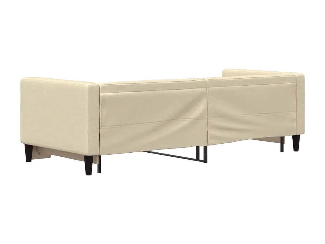 Lit de jour avec gigogne sans matelas crème 80x200 cm