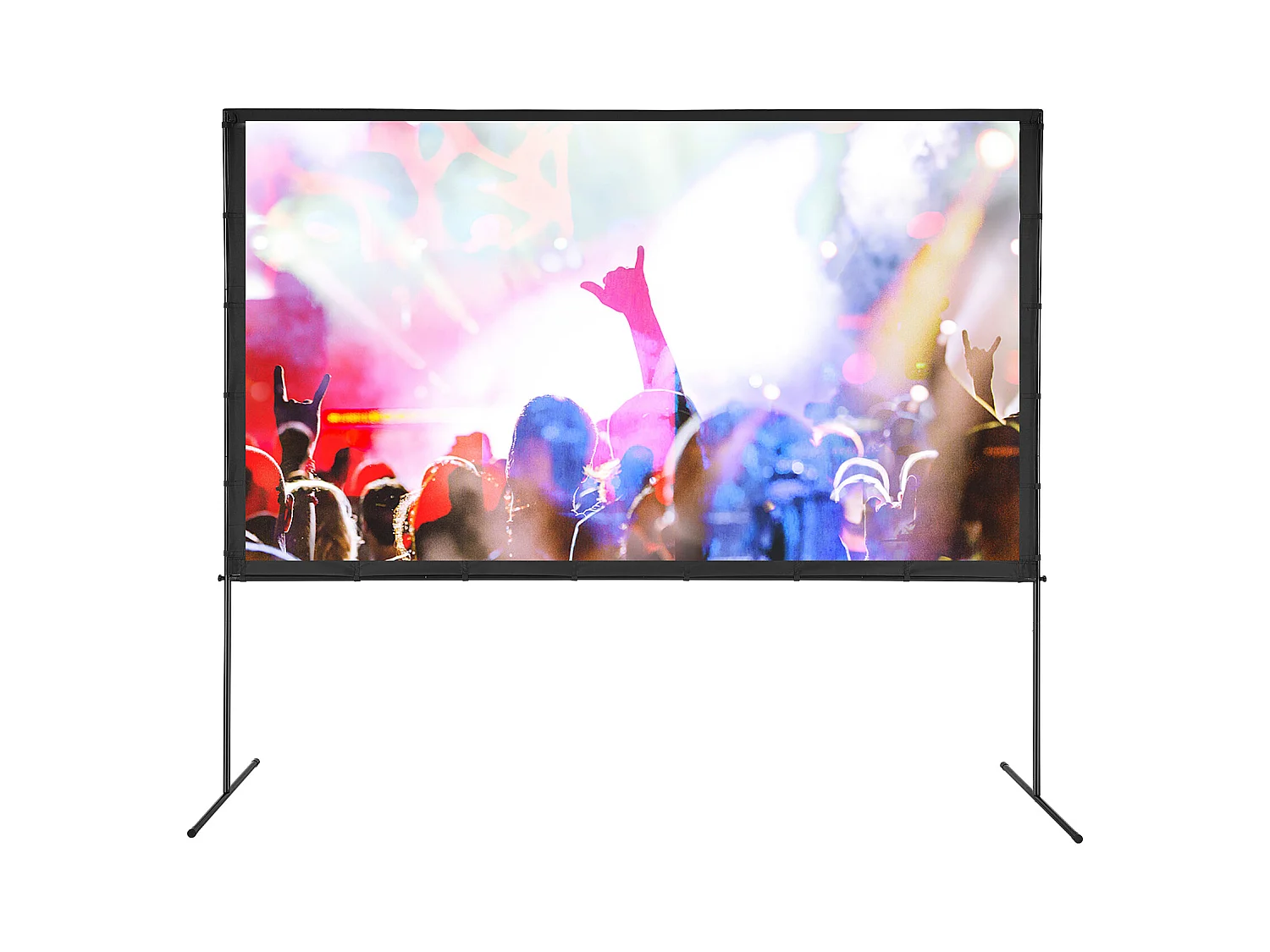 Écran de Projection SucceBuy sur Pied Portable, 305 cm, 16:9 HD Double Face Anti-Plis Grand Angle de Vision, pour Vidéoprojecteurs Cinéma Maison