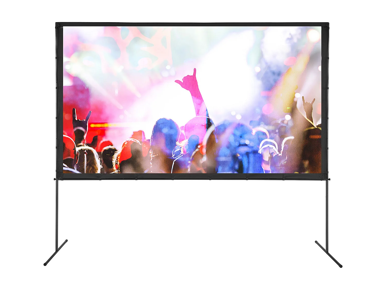 Écran de Projection SucceBuy sur Pied Portable, 305 cm, 16:9 HD Double Face Anti-Plis Grand Angle de Vision, pour Vidéoprojecteurs Cinéma Maison
