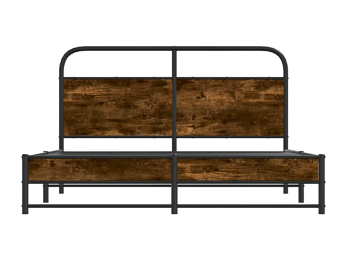 Cadre de lit sans matelas 150x200 cm chêne fumé bois ingénierie