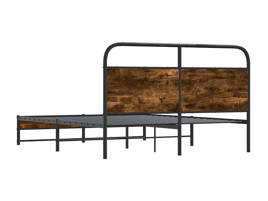 Estructura de cama sin colchón 150x200 cm madera roble ahumado
