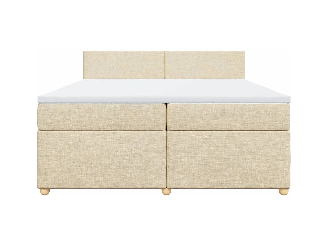 Giroletto a Molle con Materasso Crema 200x200 cm in Tessuto