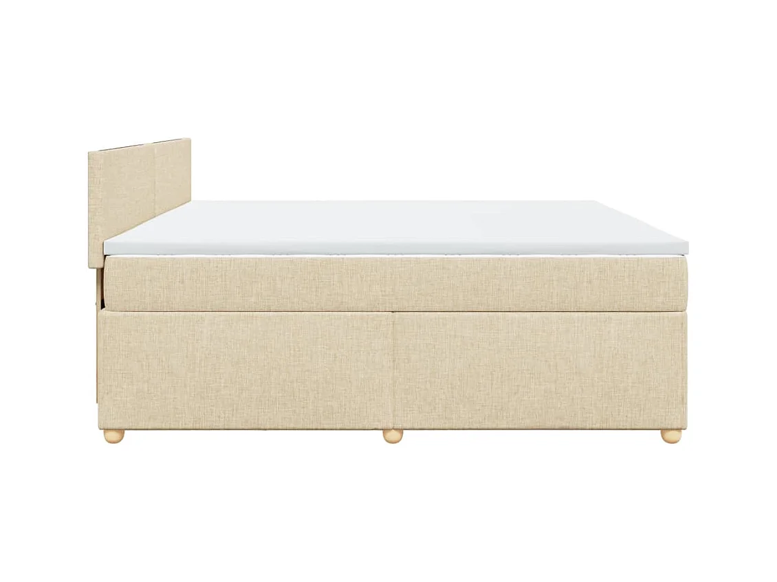 Giroletto a Molle con Materasso Crema 200x200 cm in Tessuto