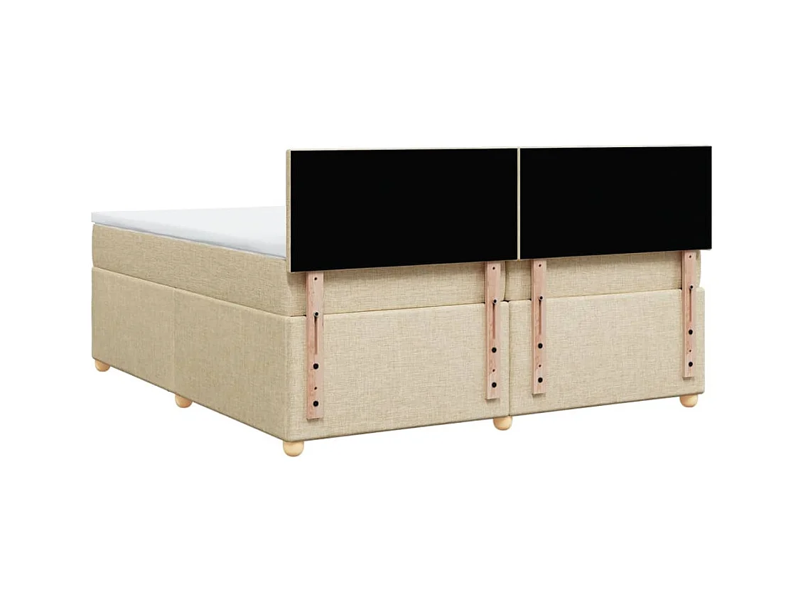 Giroletto a Molle con Materasso Crema 200x200 cm in Tessuto