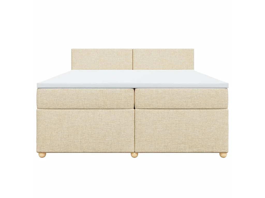 Giroletto a Molle con Materasso Crema 200x200 cm in Tessuto