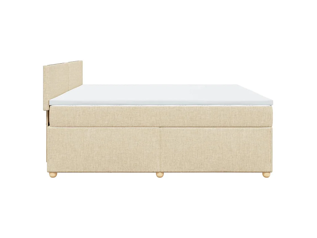 Giroletto a Molle con Materasso Crema 200x200 cm in Tessuto