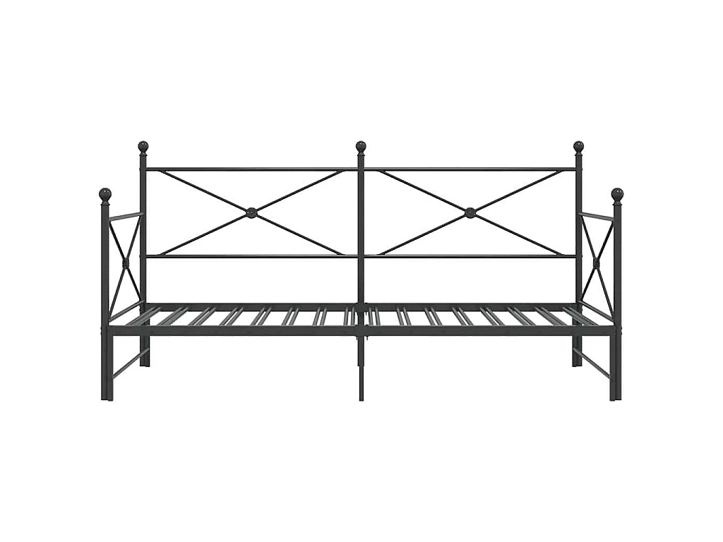Divano Letto Estraibile senza Materasso Nero 107x203 cm Acciaio