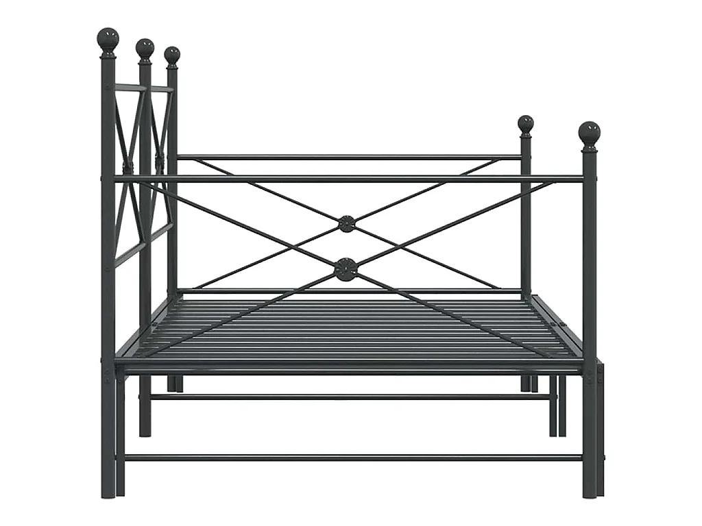 Divano Letto Estraibile senza Materasso Nero 107x203 cm Acciaio