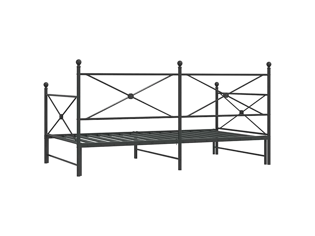 Divano Letto Estraibile senza Materasso Nero 107x203 cm Acciaio