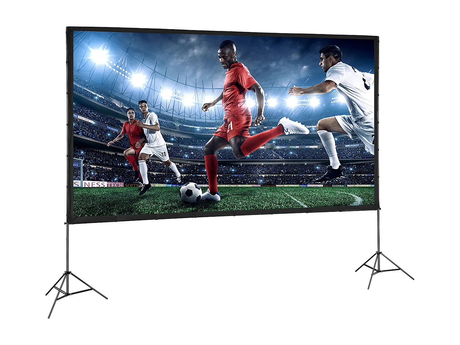 Écran de Projection SucceBuy sur Pied Portable, 381 cm, 16:9 HD Double Face Anti-Plis Grand Angle de Vision, pour Vidéoprojecteurs Cinéma Maison