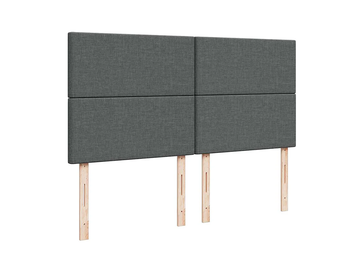 Sommier à lattes de lit avec matelas Gris foncé 200x200cm Tissu