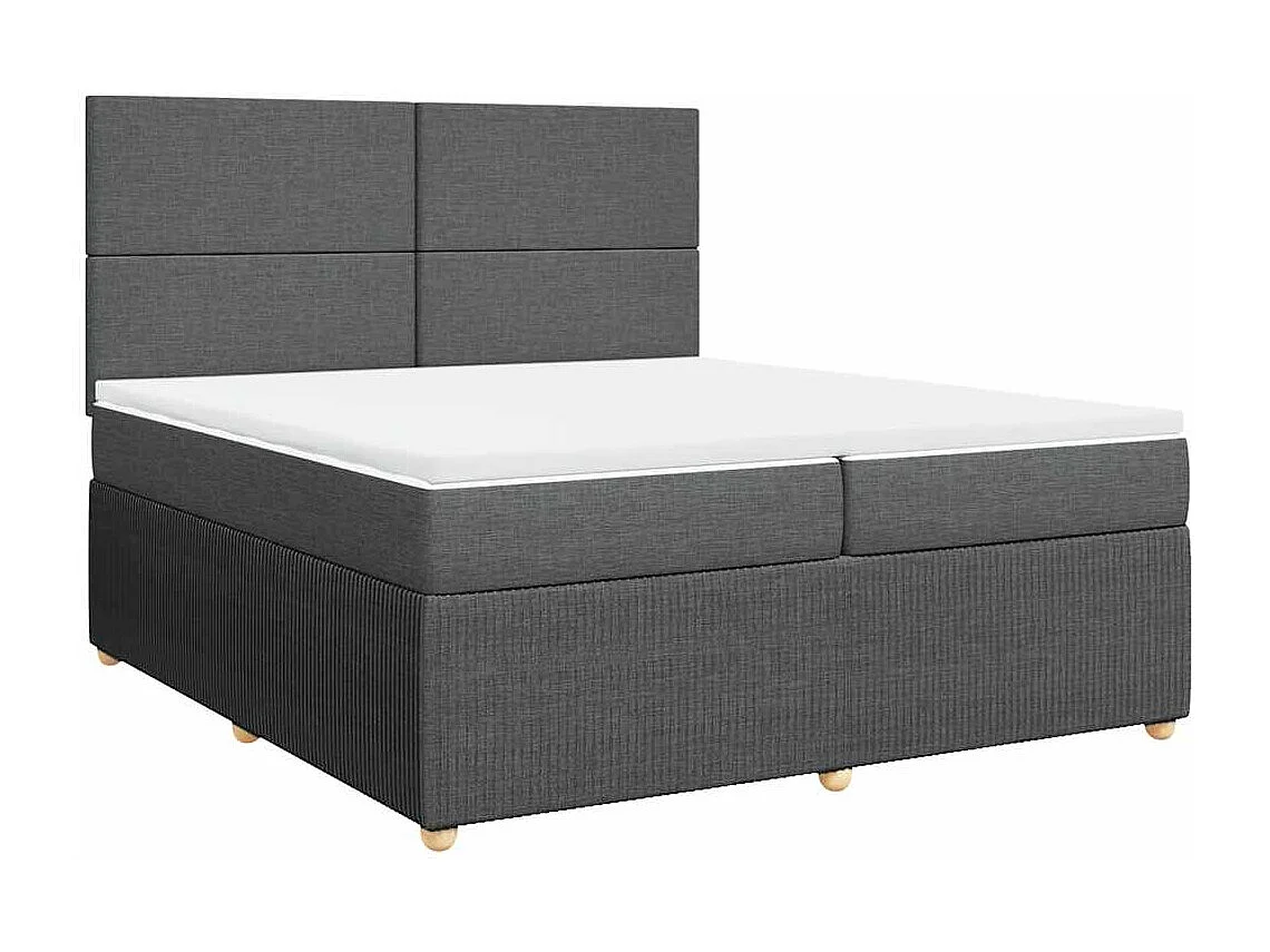 Boxspringbett mit Matratze Dunkelgrau 200x200 cm Stoff