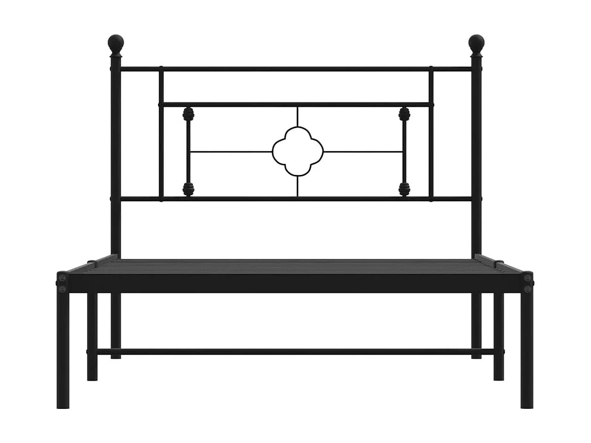 Estructura cama sin colchón con cabecero metal negro 107x203 cm