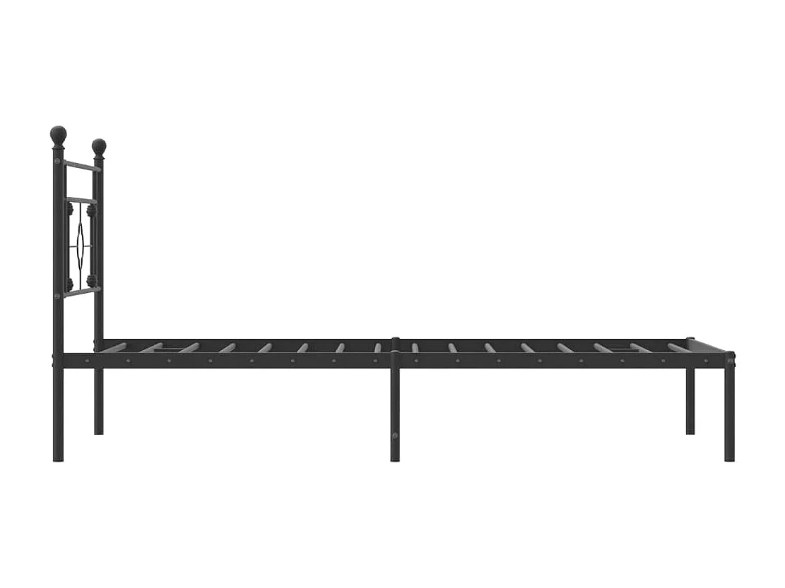 Estructura cama sin colchón con cabecero metal negro 107x203 cm