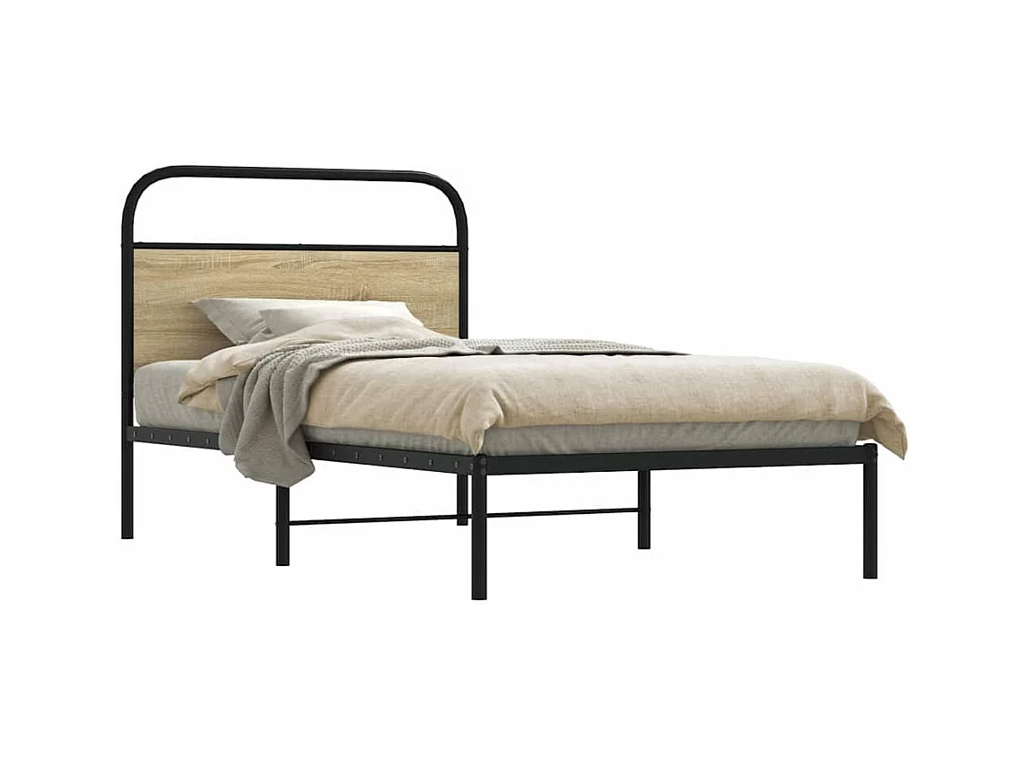 Cadre de lit sans matelas 107x203 cm chêne sonoma