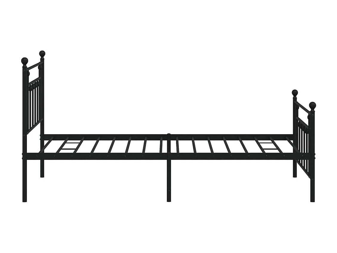 Bettgestell mit Kopf- und Fußteil Metall Schwarz 107x203 cm