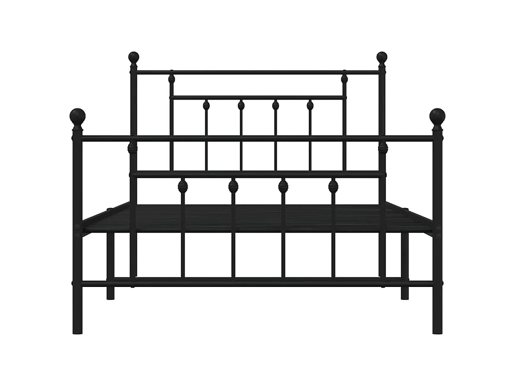 Giroletto con Testiera e Pediera Metallo Nero 107x203 cm