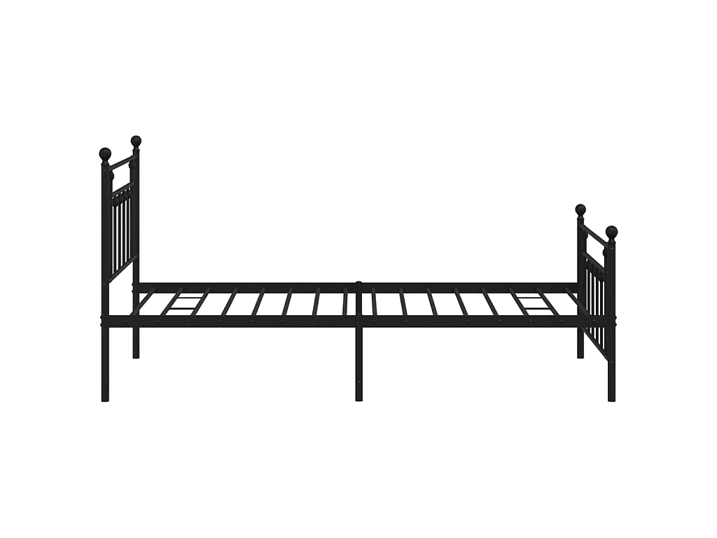 Giroletto con Testiera e Pediera Metallo Nero 107x203 cm