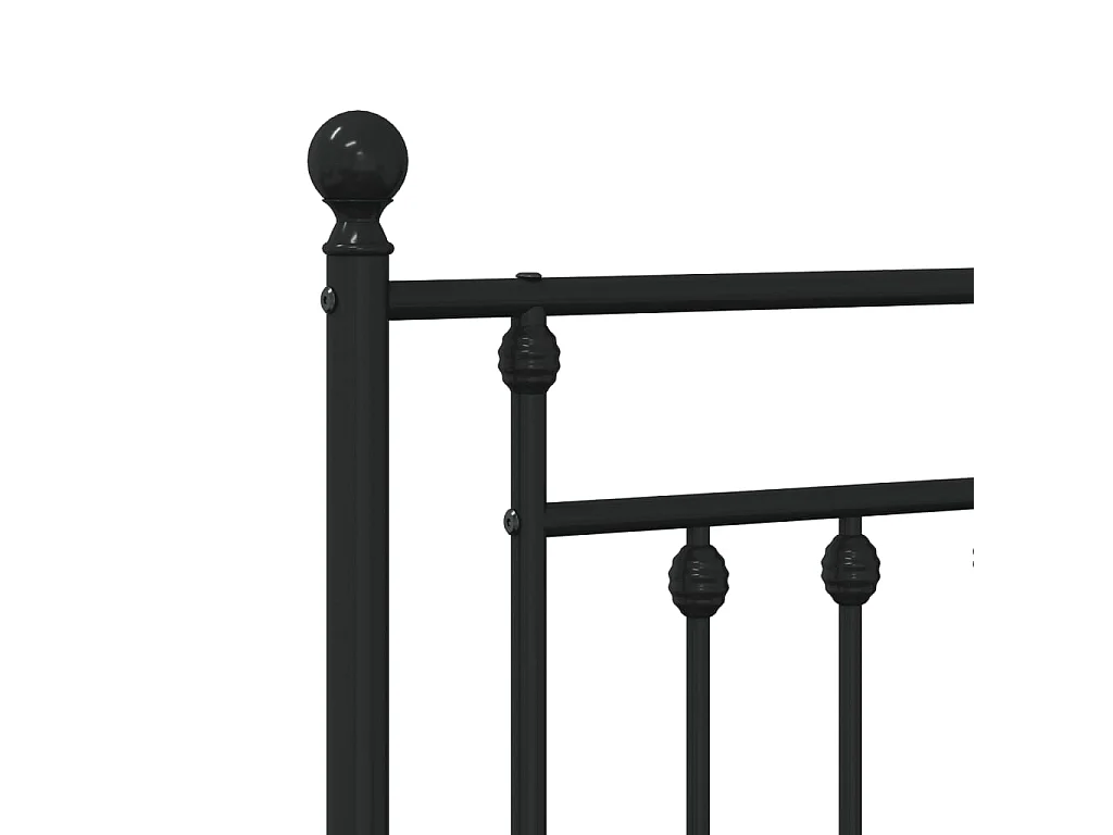Giroletto con Testiera e Pediera Metallo Nero 107x203 cm