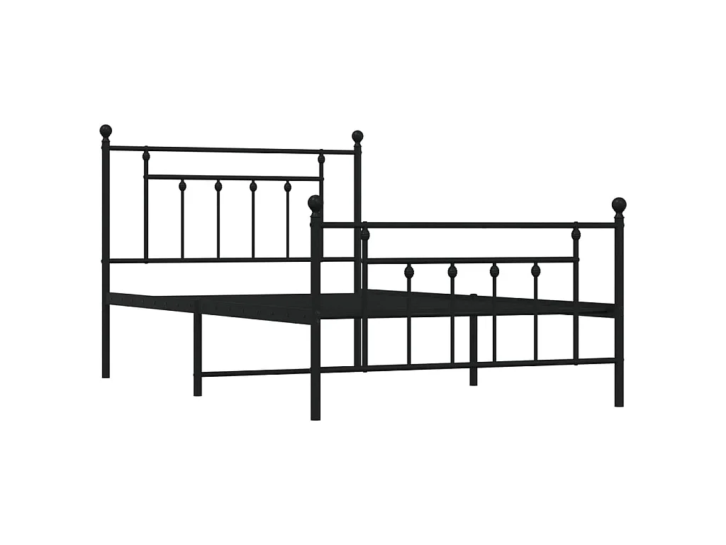 Giroletto con Testiera e Pediera Metallo Nero 107x203 cm