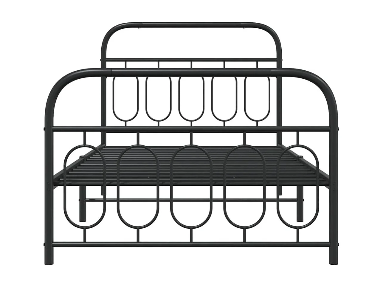 Estrutura de cama com cabeceira e pés 107x203 cm metal preto