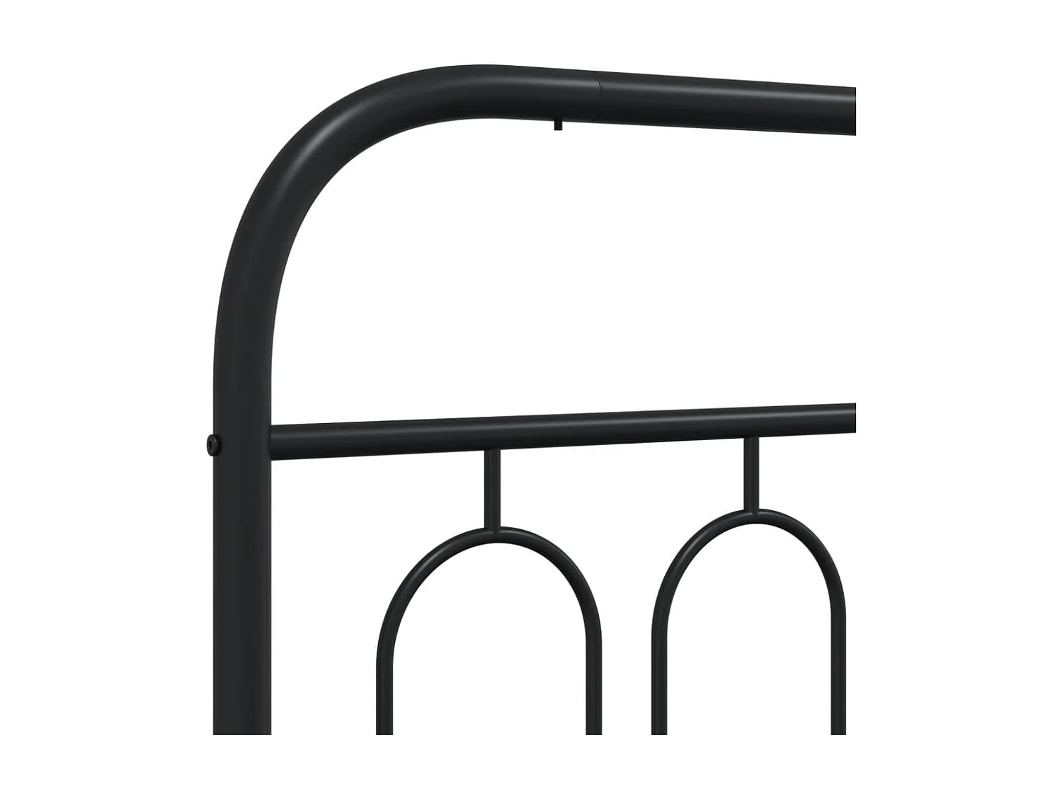 Cadre de lit métal sans matelas avec pied de lit noir 107x203cm