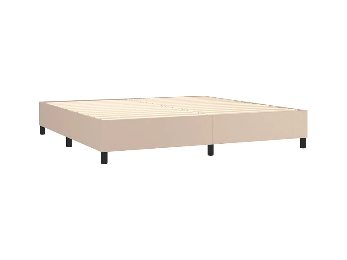 Sommier à lattes de lit avec matelas LED Cappuccino 200x200 cm