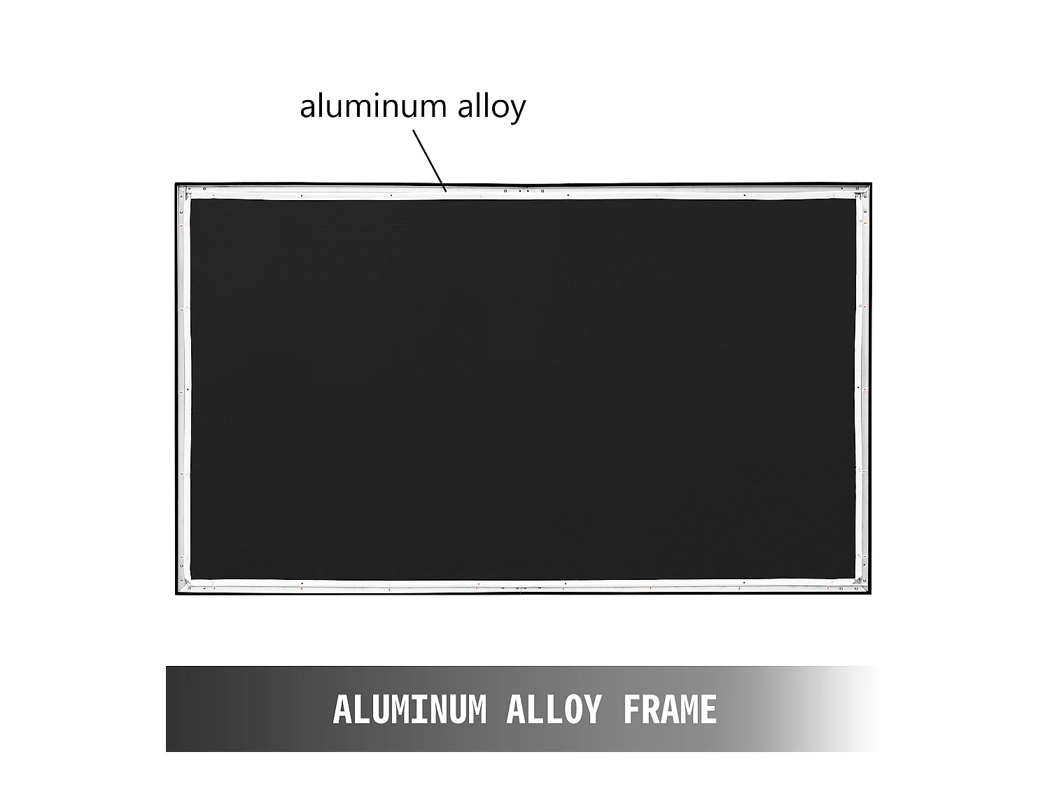 Grote HD Projectiescherm SucceBuy, 279 cm, Projectieschermdoek 16:9, 3D Aluminiumlegeringkader, voor Videoprojectoren Buiten en Thuis