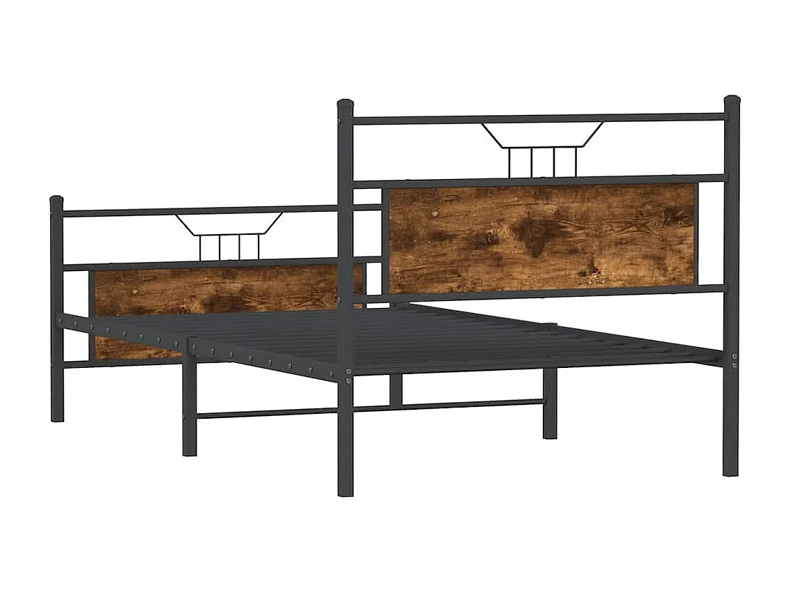 Cadre de lit sans matelas chêne fumé 107x203 cm bois ingénierie