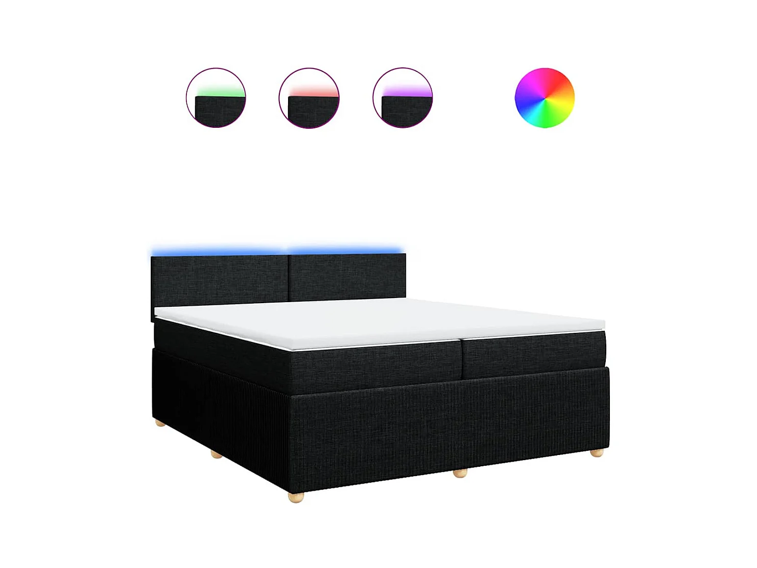 Boxspring met matras stof zwart 200x200 cm