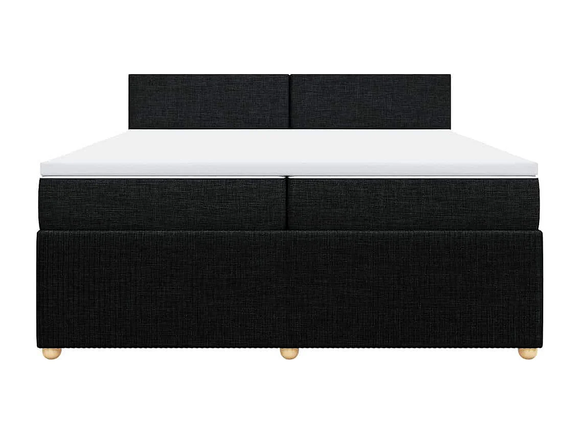 Sommier à lattes de lit avec matelas Noir 200x200 cm Tissu
