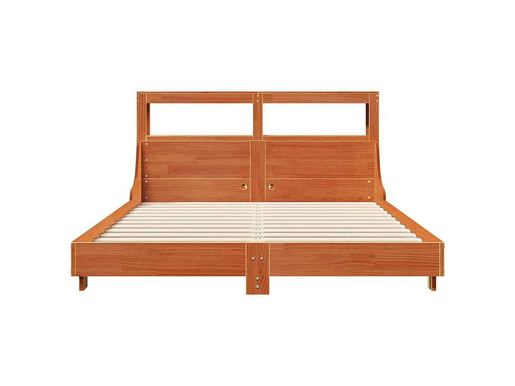Bedframe zonder matras massief grenenhout wasbruin 150x200 cm