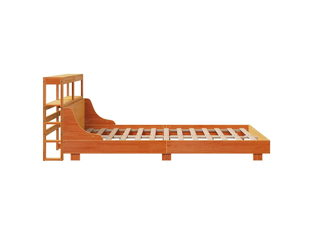 Bedframe zonder matras massief grenenhout wasbruin 150x200 cm