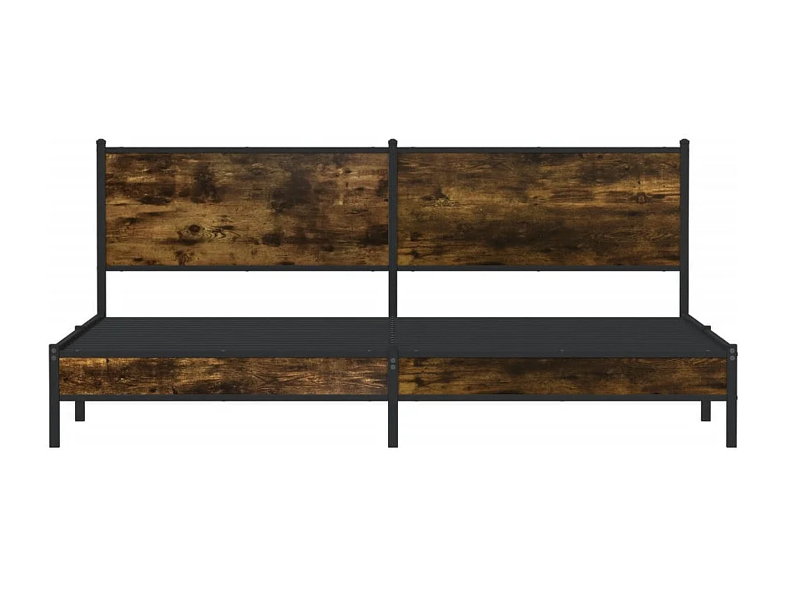 Metallbett ohne Matratze Räuchereiche 193x203 cm