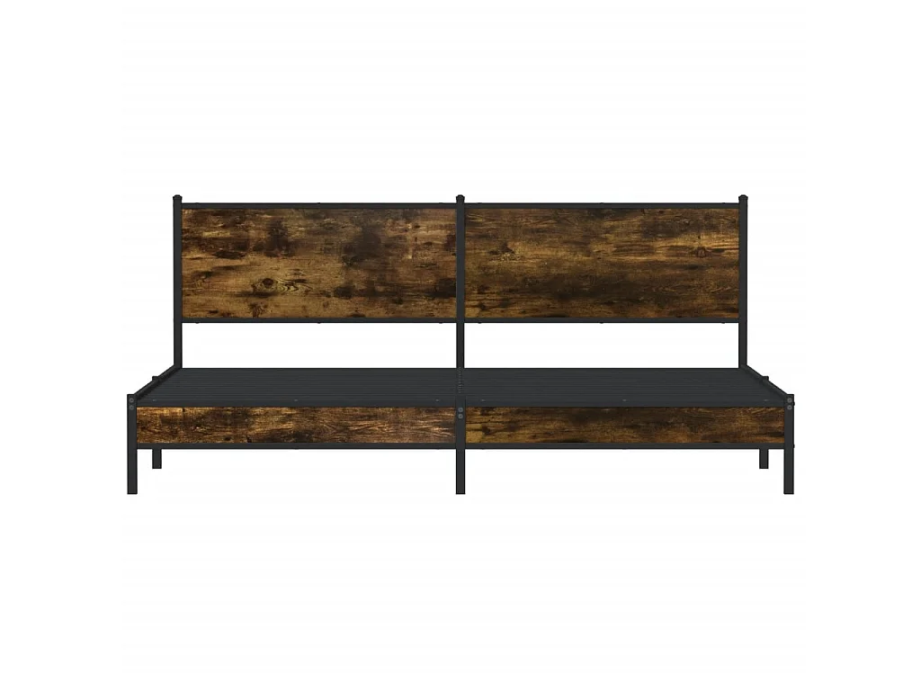 Estructura de cama sin colchón metal roble ahumado 193x203 cm