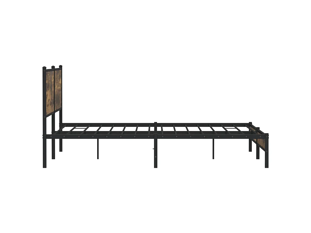 Estructura de cama sin colchón metal roble ahumado 193x203 cm
